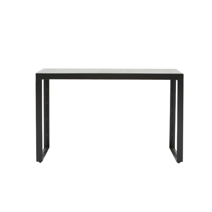 Concrete Top Console Table with Metal Frame, Gray and Black