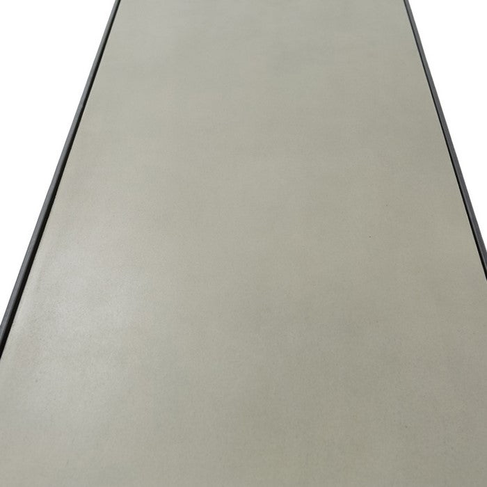 Concrete Top Console Table with Metal Frame, Gray and Black