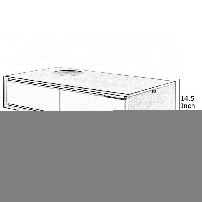 Wooden Coffee Table with 2 Drawers and Textured Details, Black
