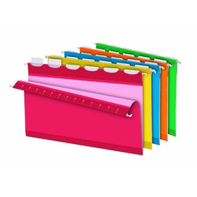 Pendaflex Ready-Tab Reinforced Hanging Folders with Lift Tab Technology, Legal Size, 6-Tab, Assorted Colors, 25 Total Folders per Box (PFX42593)