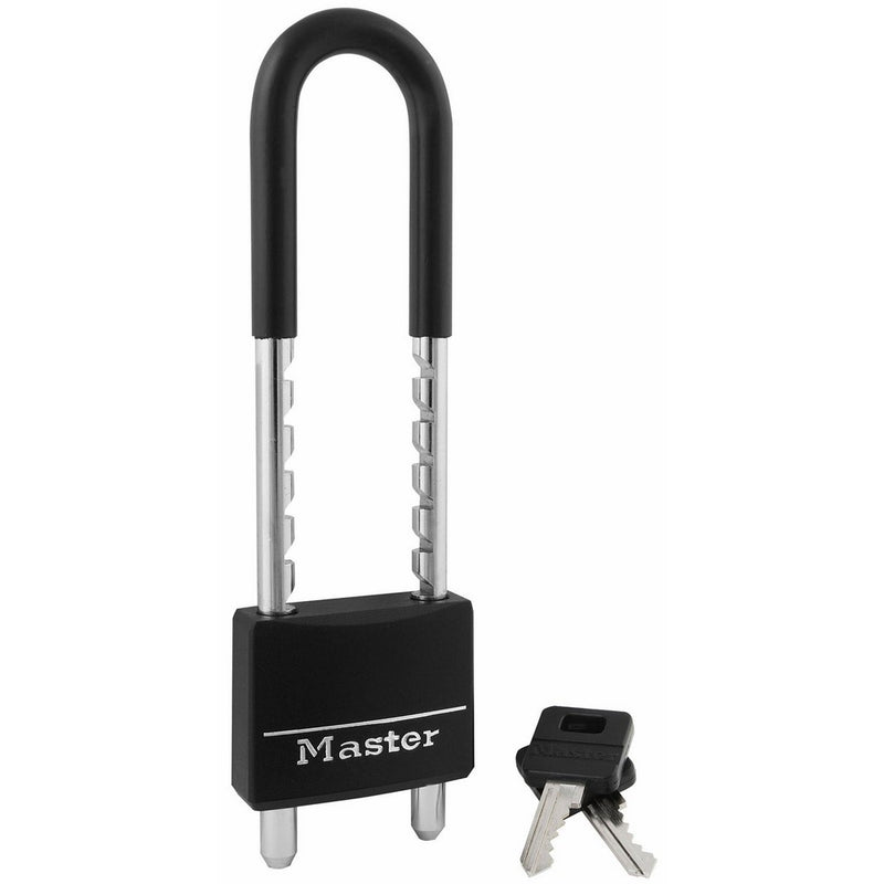 Master Lock Padlock, Covered Aluminum Lock, 2 in. Wide, Black, 527D