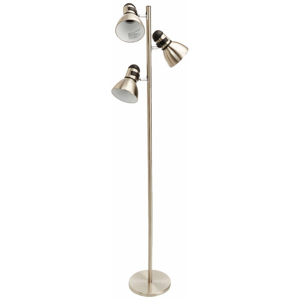 Boston Harbor TL-TREE-134 Three Lights Tree Lamp, 65", Satin Nickel