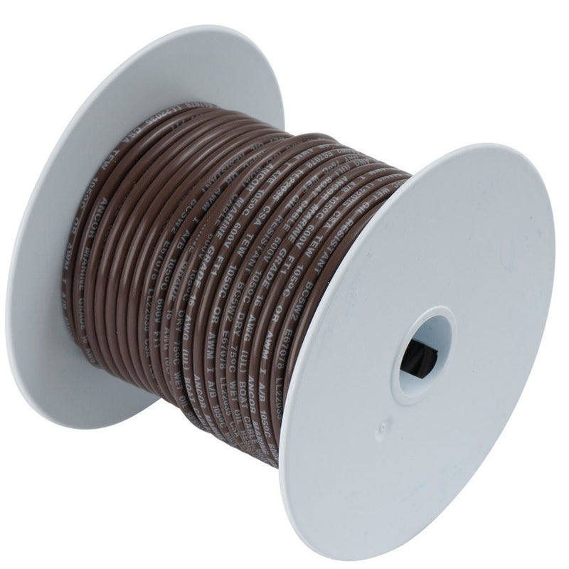 Ancor Marine Grade Primary Wire and Battery Cable (Brown, 100 Feet, 16 AWG)