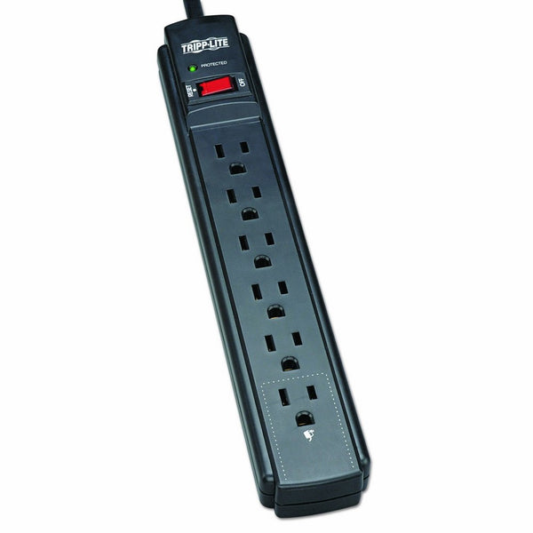 Tripp Lite 6 Outlet Surge Protector Power Strip, 6ft Cord, 790 Joules, Black, & $20,000 INSURANCE (TLP606B)