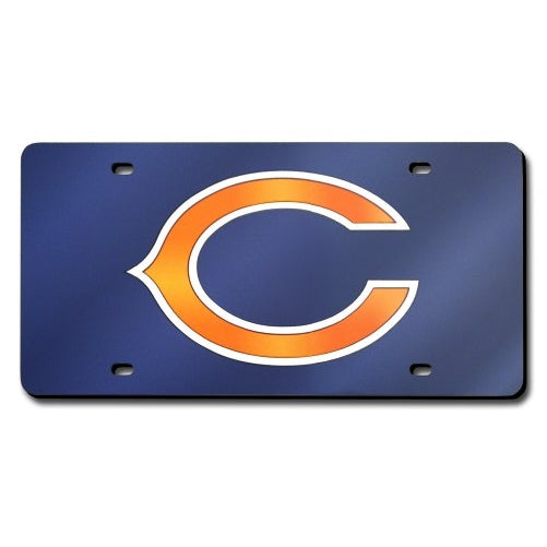 NFL Chicago Bears C Logo Laser-Cut Auto Tag (Blue)