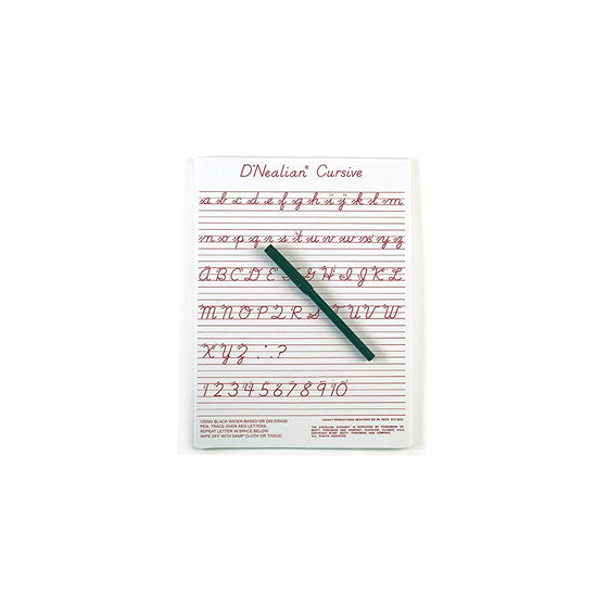 Dnealian Cursive Write-on / Wipe-off 1' x 9" Whiteboard