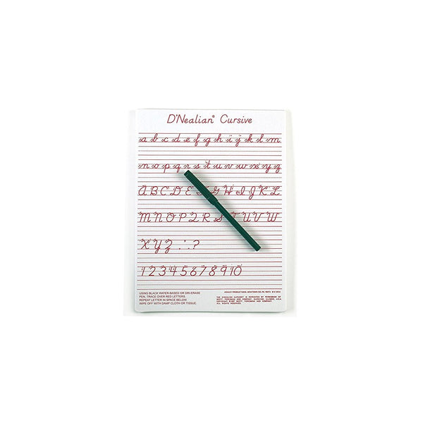 Dnealian Cursive Write-on / Wipe-off 1' x 9" Whiteboard