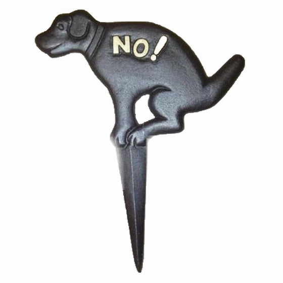 Marshall Home and Garden Pit Bull No Pooping Naughty Dog Black Yard Sign, Cast Iron