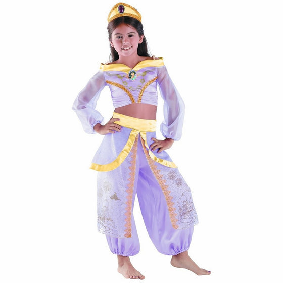 Disguise Girls Disney Aladdin Storybook Jasmine Prestige Costume, X-Small/3-4 Tall