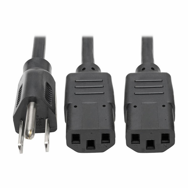 Tripp Lite Standard Power Cord Y Splitter Cable (NEMA 5-15P to 2x IEC-320-C13) 6-ft.(P006-006-2)