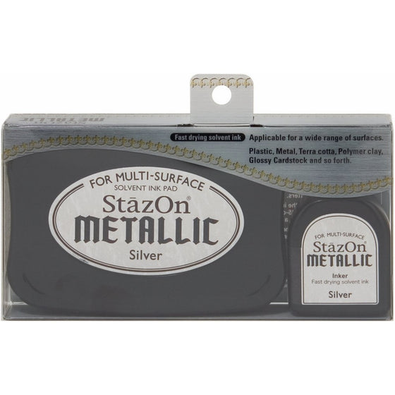 Tuskineko Stazon Metallic Ink Kit, Silver