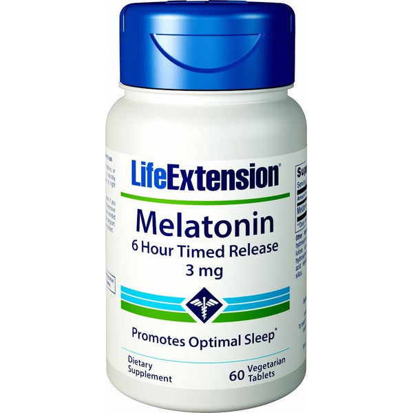 Life Extension Melatonin 6 Hour Timed Release 3 mg, 60 Vegetarian Tablets