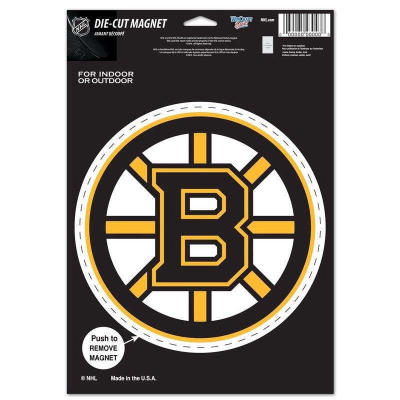 NHL Boston Bruins 85636010 Die Cut Logo Magnet, Small, Black