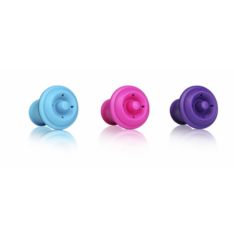 Vacu Vin Wine Saver Vacuum Stoppers Set of 3– Blue/Pink/Purple