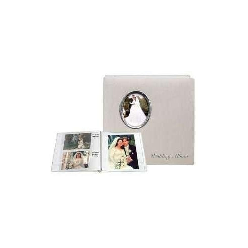 Silver Wedding Album Post-Bound pocket album for 5x7 8x10 prints w/scrapbook pages by Pioneer - 5x7