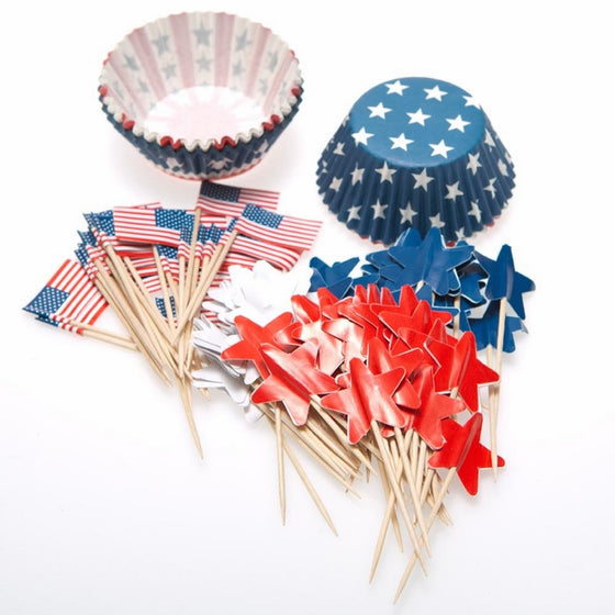 Fun Express Patriotic Baking Cups with Picks