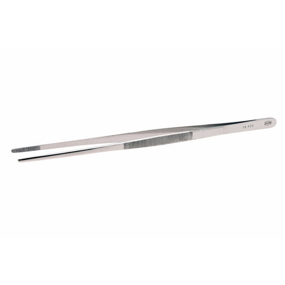 Aven 18433 Straight Serrated Tip Forcep, Stainless Steel, 10" Length