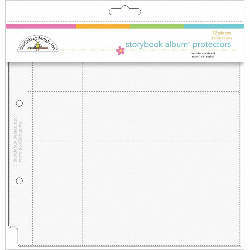 Doodlebug Design Protector Assortment for Scrapbooking, 8 by 8-Inch