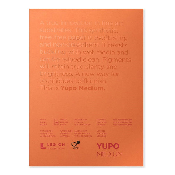 Legion Yupo Polypropylene Pad, 5 X 7 inches, Medium 74lb, 10 Sheets (L21-YUP197WH57)