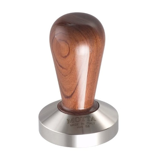 Motta 110 Professional Flat Base Coffee Tamper, 58mm, Bubinga Handle