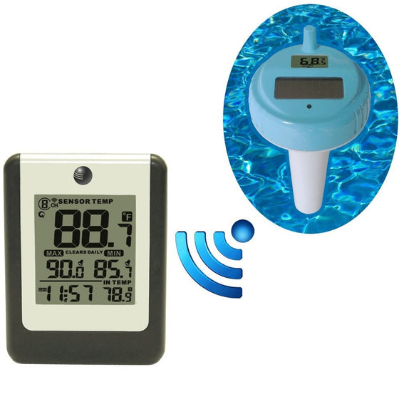 Ambient Weather WS-14 Wireless 8-Channel Floating Pool and Spa Thermometer