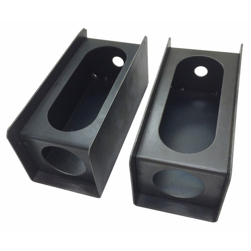 Set of 2 Steel Trailer 6" Oval Tail Light / 2" Round Side Light Mount Box