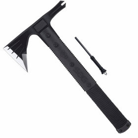 SOG Survival Hawk SK1001-CP - Hardcased Black Axe Head w/Nail Puller, Hammering Head, Fire Starter, GRN Handle, Nylon Sheath