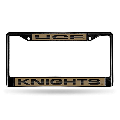 UCF Central Florida Knights Black Chrome Laser License Plate Frame