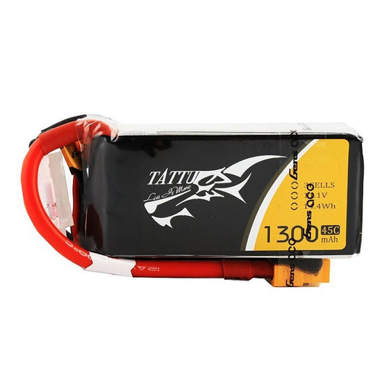 Tattu LiPo Battery Pack 1300mAh 45C 3S 11.1V with XT60 Plug for RC Car Boat Truck Heli Airplane