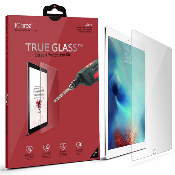 Apple 12.9-inch iPad Pro Screen Protector, iCarez [Tempered Glass] Highest Quality Premium Easy Install With Lifetime Replacement Warranty - Retail Packaging