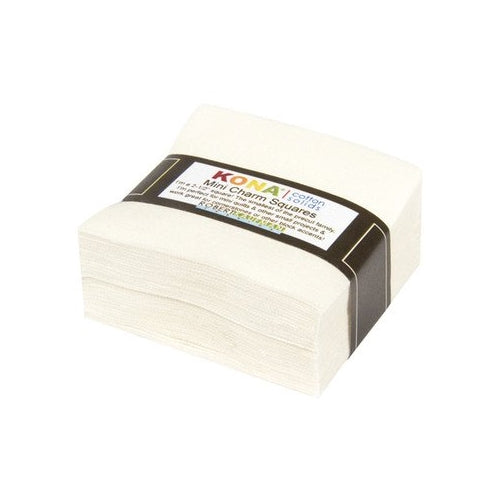 Robert Kaufman Kona Cotton Snow Mini Charms 84 Squares 2.5 Inches