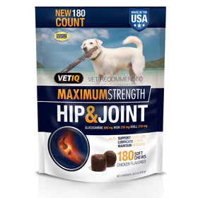VetIQ Maximum Strength Hip and Joint Supplement for Dogs - Chicken Flavored Soft Chews, 22.2 oz