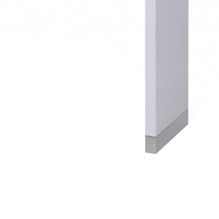 Wooden Bar Table with Rectangular Top and Metal Base, White