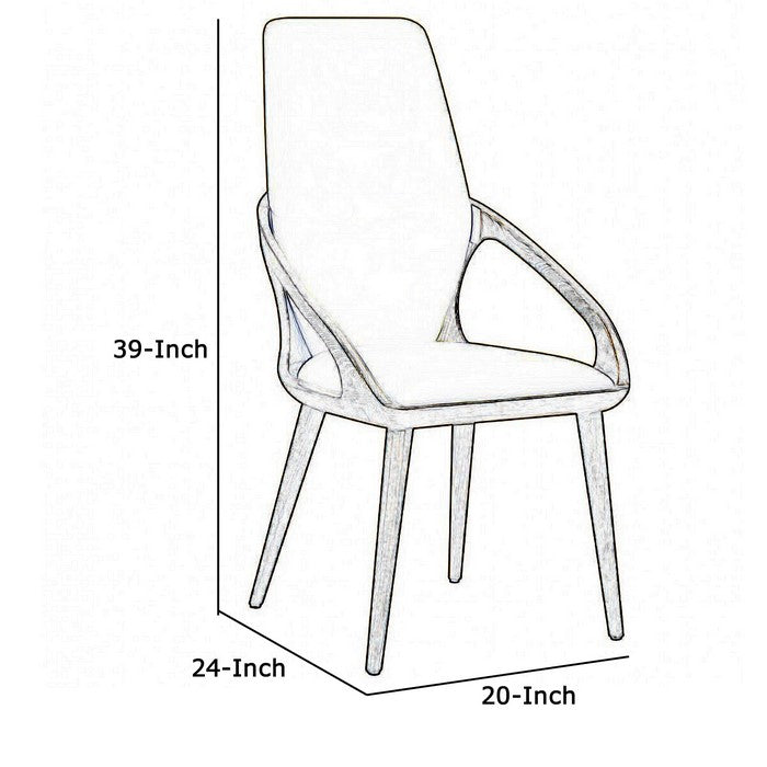 Leatherette Upholstered Dining Chair with Wooden Armrests ,Set of 2, Brown