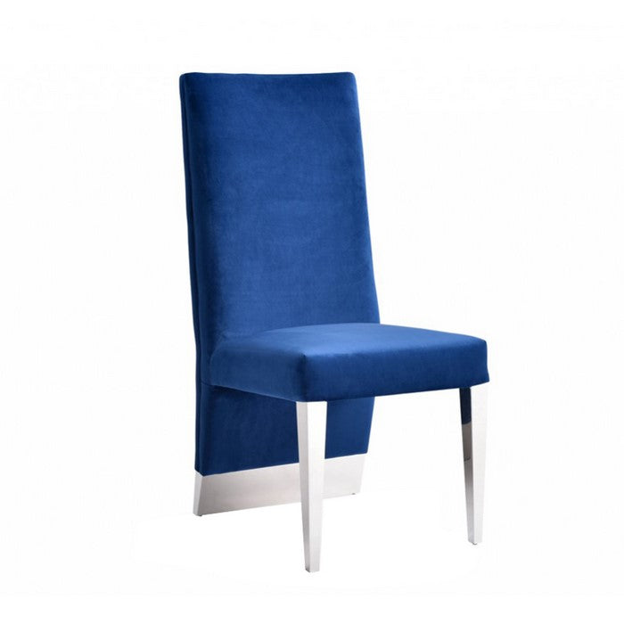 Leatherette Upholstered Dining Chair with Button Tufted Back,Set of 2, Blue