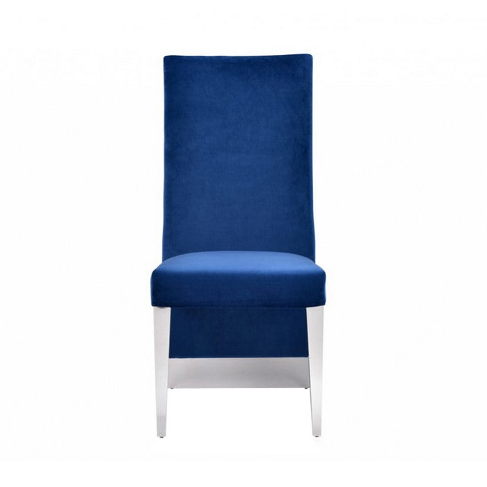Leatherette Upholstered Dining Chair with Button Tufted Back,Set of 2, Blue