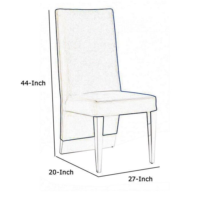 Leatherette Upholstered Dining Chair with Button Tufted Back,Set of 2, Blue