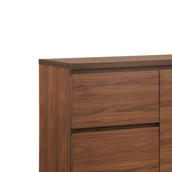 Transitional Wooden Buffet with 2 Drawers and 2 Doors, Brown