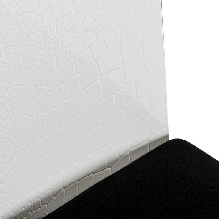 Wooden Dining Chair with Textured Details, Set of 2, Black and White