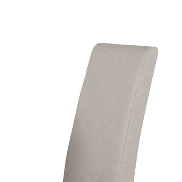 Wooden Dining Chair with Leatherette Seat and Backrest, Set of 2, Gray