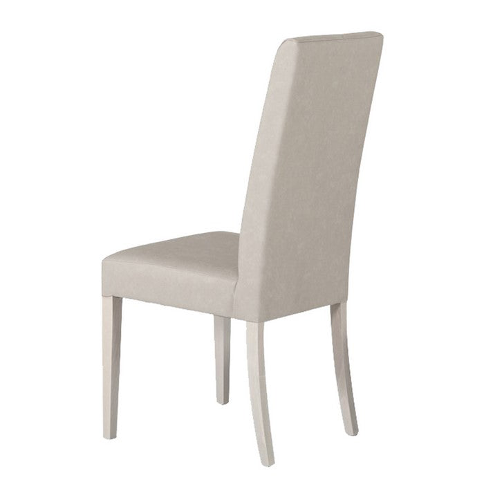 Wooden Dining Chair with Leatherette Seat and Backrest, Set of 2, Gray