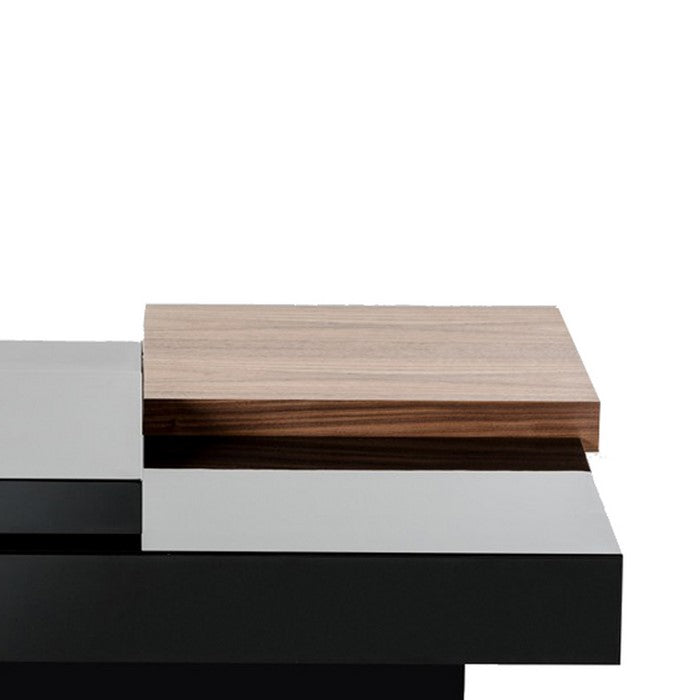 1 Drawer Wooden Coffee Table with Movable Tabletop, Black and Brown