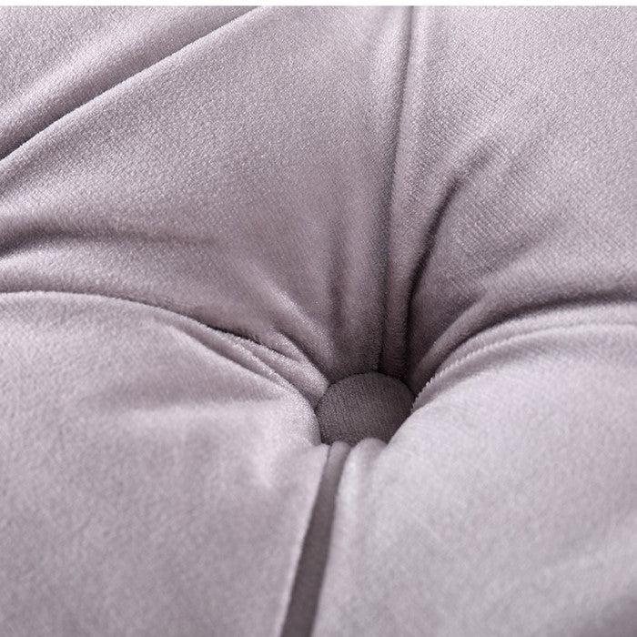 Fabric Upholstered Ottoman with Button Tufting, Gray