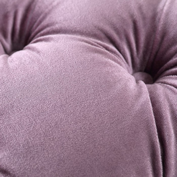 Fabric Upholstered Ottoman with Button Tufting, Purple