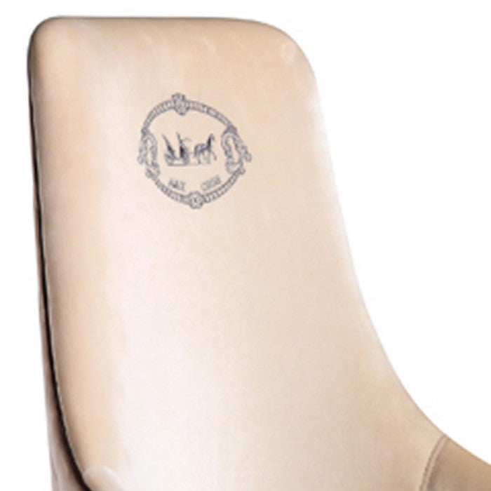 Fabric Upholstered Dining Chair with Diamond Pattern Back, Cream