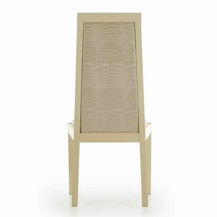 Leatherette Upholstered Dining Chair with Textured Details, Set of 2, Beige