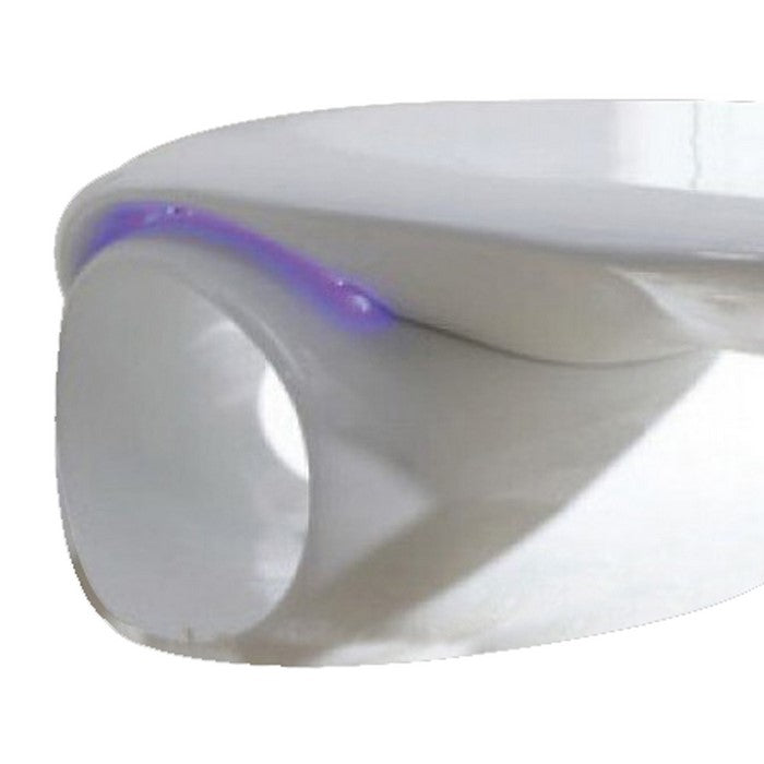 Contemporary Coffee Table with Oval Base and LED Lights, White