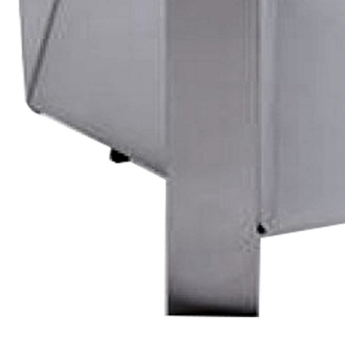 Contemporary Style Lounge Chair with Stainless Steel Arms, White and Silver