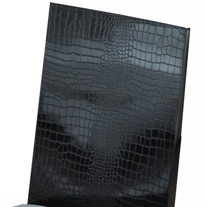 Transitional Fabric Upholstered Dining Chair with Textured Back, Black - Set of 2