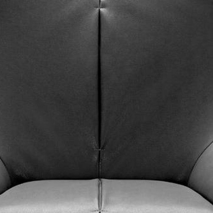 Winged Back Leatherette Lounge Chair with Flared Arms, Dark Gray